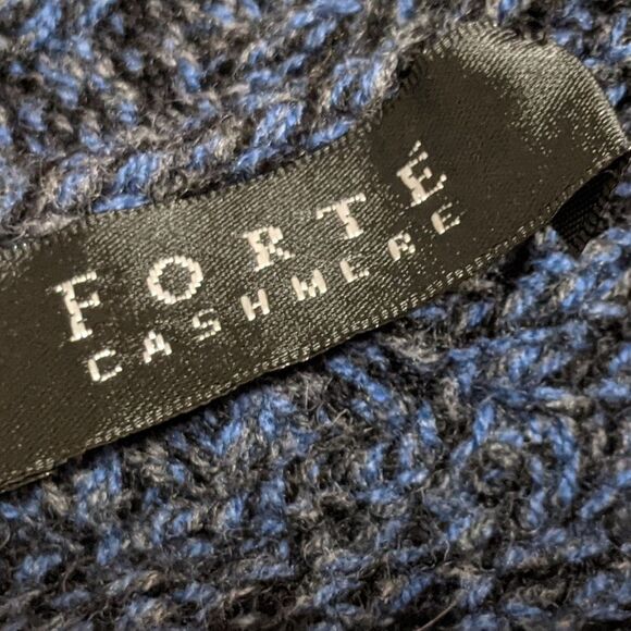 Forte wool cashmere blend knit scarf blu, black unisex - Picture 3 of 6
